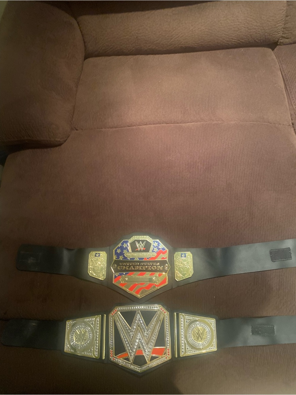 Lot 2 WWE World Heavyweight Champion/US Champ Mattel Kids Belts
